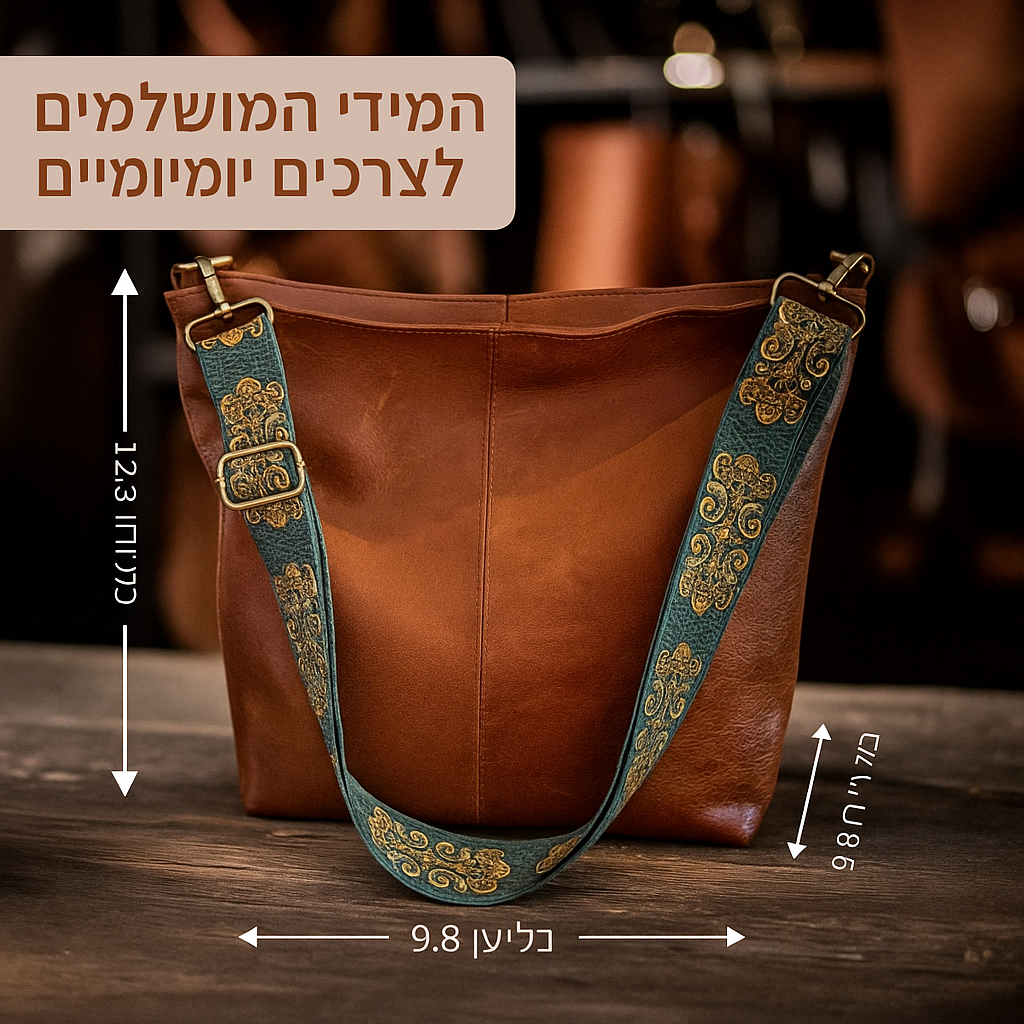 תיק כתף עור וינטג' מקסים | Tamar's Vintage Charm